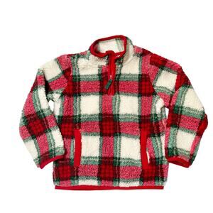 Gymboree Plaid Sherpa Fleece Half Zip Pullover Sweatshirt Size 4T
